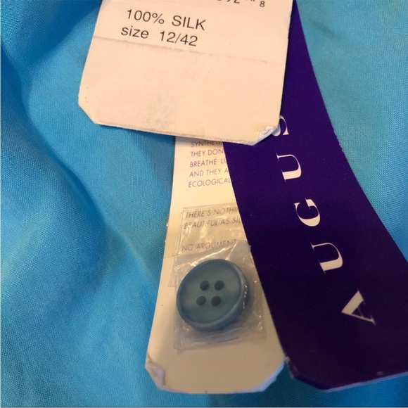 SILX 100% silk vintage teal pants - Picture 10 of 10